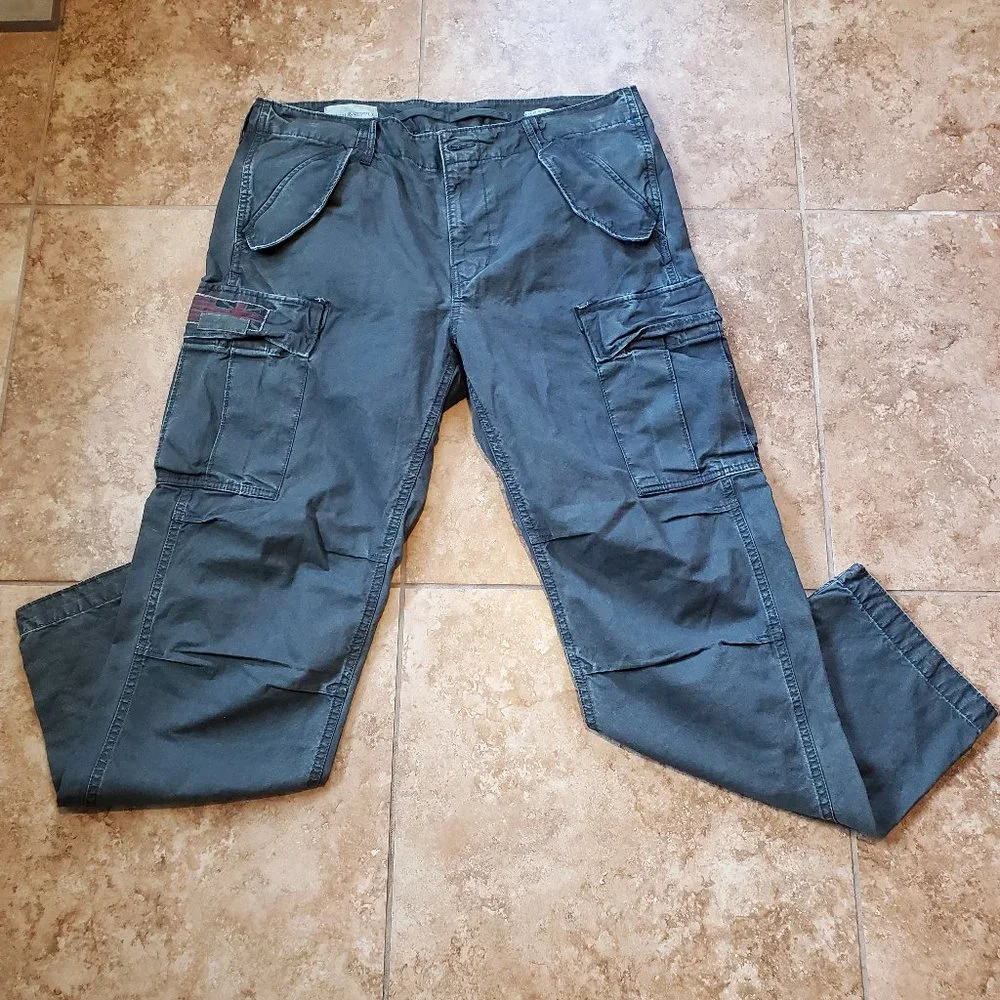 Mens Ralph Lauren Denim & Supply Cargo Pants Sz 36x32 Gray Canvas Military Style
